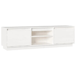 Maison Chic Meuble TV scandinave - Banc TV pour salon Blanc 140x35x40 cm Bois de pin massif -MN25711