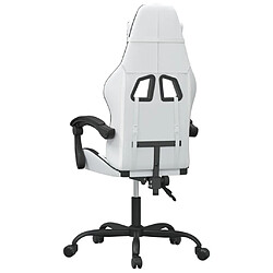 Acheter vidaXL Chaise de jeu pivotante Blanc et noir Similicuir