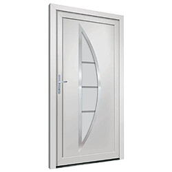 Avis vidaXL Porte d'entrée blanc 98x190 cm PVC