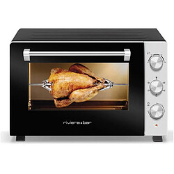 Riviera & Bar QFR300 Four posable - 30 L - 1500 W - Cinq modes de cuisson - Tournebroche - Inox/Noir