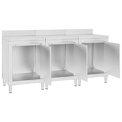 Helloshop26 Table de travail commerciale avec armoire 180 x 60 x 96 cm acier inoxydable 02_0001901