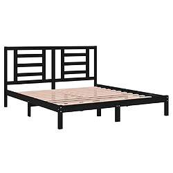 Avis vidaXL Cadre de lit sans matelas noir 180x200 cm bois massif