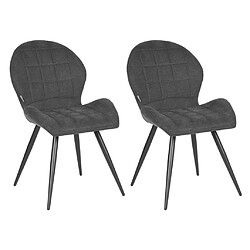 LABEL51 Chaises à manger lot de 2 51x64x87 cm tissage anthracite