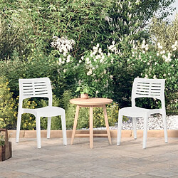 Maison Chic Lot de 2 Chaises de jardin,Fauteuil d'extérieur Blanc Polypropylène -MN13061