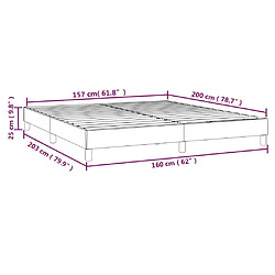 vidaXL Cadre de lit sans matelas gris 160x200 cm similicuir pas cher