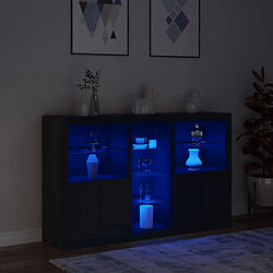 Maison Chic Commode Buffet - Meuble de rangement avec lumières LED noir 162x37x100 cm -GKD93005 pas cher