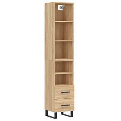 vidaXL Buffet haut Chêne sonoma 34,5x34x180 cm Bois d'ingénierie