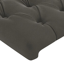 Maison Chic Tête de lit scandinave à LED,meuble de chambre Gris foncé 163x16x118/128 cm Velours -MN43579 pas cher