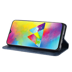 Wewoo Housse Coque Étui en cuir à boucle magnétique avec texture rétro et pour Galaxy M20, porte-carte emplacements pour cartes (bleu) pas cher