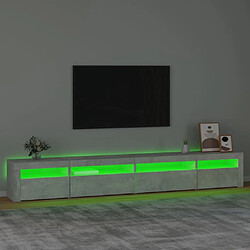 Acheter Maison Chic Meubles TV avec lumières LED - Banc TV pour salon Gris béton 270x35x40 cm -MN68549