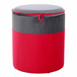 Paris Prix Pouf & Coffre de Rangement Kassandra 40cm Rouge