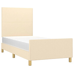 Avis Maison Chic Lit adulte - Cadre Structure de lit avec tête de lit Contemporain Crème 80x200 cm Tissu -MN11031