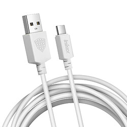 Câble USB Type C Charge et Synchronisation Connecteur Réversible 3m Inkax Blanc