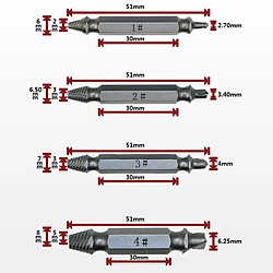 Wewoo 4 en 1 extracteur de vis de l'extracteur de vis outil cassé boulon Remover 1 , 2 , 3 , 4 , avec étui en plastique