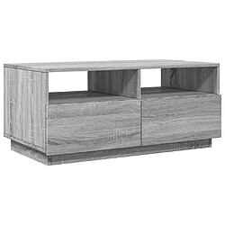 Avis ComfortXL Table Basse Avec Lumières LED Sonoma Gris 90x49x40 Cm