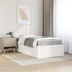 Vidaxl Lit avec matelas blanc 90x190 cm bois massif de pin