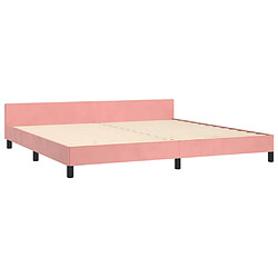 Avis vidaXL Cadre de lit et tête de lit sans matelas rose 200x200cm velours