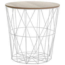 Beliani Table d'appoint blanc marron LANARK pas cher