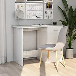 Maison Chic Bureau,Table de travail,bureau de travail pour chambre Blanc brillant 100 x 50 x 76 cm Aggloméré -GKD14025