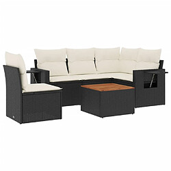 Maison Chic Salon de jardin 6 pcs avec coussins | Ensemble de Table et chaises | Mobilier d'Extérieur noir résine tressée -GKD18385