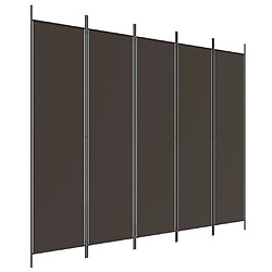 vidaXL Cloison de séparation 5 panneaux Marron 250x200 cm Tissu