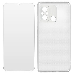 Avizar Coque pour Xiaomi Redmi 12C Silicone Gel et Verre Trempé 9H Transparent