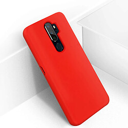 Avizar Coque Oppo A9 2020 et A5 2020 Silicone Semi-rigide Finition Soft Touch rouge