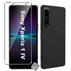 Htdmobiles Coque silicone gel fine pour Sony Xperia 1 IV + verre trempe - NOIR