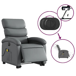 Acheter vidaXL Fauteuil inclinable de massage électrique gris similicuir