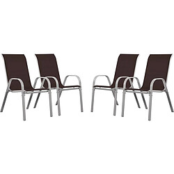 Habitat Et Jardin Fauteuil jardin Textilène Cordoba - Phoenix - Taupe - Lot de 4