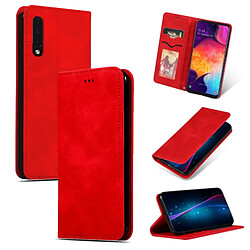 Wewoo Housse Coque Étui en cuir avec rabat horizontal magnétique Business Skin Feel rétro pour Samsung Galaxy A50 rouge