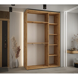 Acheter Abiks Meble Armoire à portes coulissantes Davos 3 235.2 x 150 x 45 3 portes coulissante (Chêne artisan/Blanc/Argent)