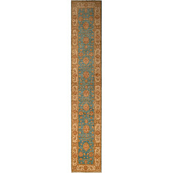 Avis Vidal Tapis de couloir en laine 448x78 bleu Ziegler