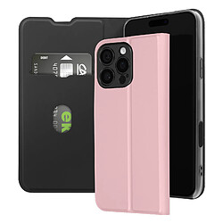 Avizar Étui pour iPhone 16 Pro Soft touch Porte-carte Support Vidéo Rose Poudré