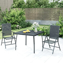 Salle à manger de jardin 3 pcs,Table et chaise à dîner anthracite acier -MN51186