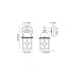 Luminaire Center Lanterne de jardin Noir 1 ampoule 24,3cm