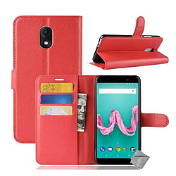 Htdmobiles Housse etui portefeuille pour Wiko Lenny 5 + film ecran - ROUGE