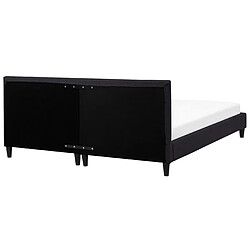 Beliani Lit double en tissu noir 180x200 cm FITOU pas cher