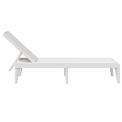 Maison Chic Chaise longue de jardin| Bain de soleil Relax | Transat blanc 186x60x29 cm PP -GKD83719 pas cher