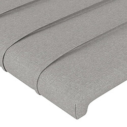 Maison Chic Tête de lit scandinave à LED,meuble de chambre Gris clair 83x16x118/128 cm Tissu -MN25701 pas cher