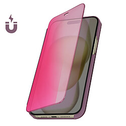 Avizar Étui Clear View pour iPhone 15 Clapet Miroir Fonction Support Violet pas cher