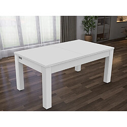 De Faugeres Billard convertible table 6 personnes Texas blanc laqué et gris (tapis) pas cher