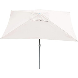 Decoshop26 Parasol de jardin 2x3m rectangulaire inclinable polyester/aluminium 4,5kg crème 04_0003892