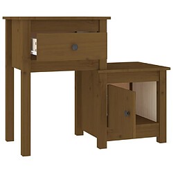 Avis Maison Chic Table de chevet, Table de Nuit, Meuble de rangement Marron miel 79,5x38x65,5 cm Bois de pin massif