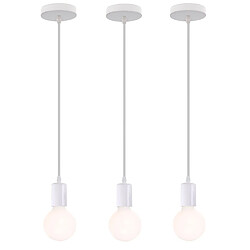 Stoex 3x Luminaire Suspension Douille de lampe E27, Lampe de Plafond Accessoires Pendentif Lampe Titulaire Support de lampe plafonnier Antique Edison - Blanc