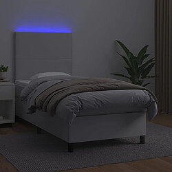 Avis vidaXL Sommier à lattes de lit avec matelas et LED Blanc 80x200 cm