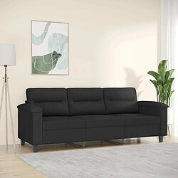 Maison Chic Canapé à 3 places,Canapé droit,Sofa de Salon,Banquette Noir 180 cm Tissu microfibre -GKD573020