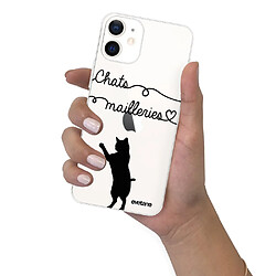 Coque iPhone 12 mini souple transparente Chats Mailleries Motif Ecriture Tendance Evetane pas cher