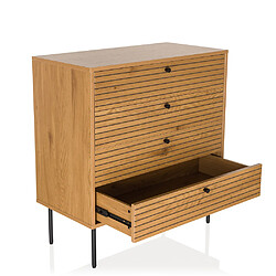 Commode LINNO K 80 x 40 x 85 cm 4 tiroirs chêne hjh LIVING