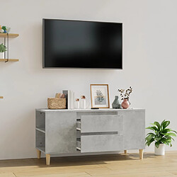 vidaXL Meuble TV Gris béton 102x44,5x50 cm Bois d'ingénierie